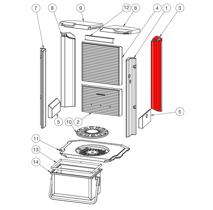 Heta Scan-Line 900 Seitenstein rechts hinten B